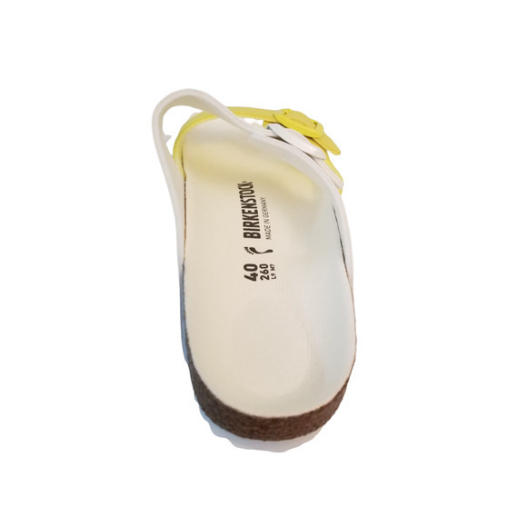 NIB$160 BIRKENSTOCK Arizona Split Leather White Yellow US 9-9.5 - Picture 8 of 11